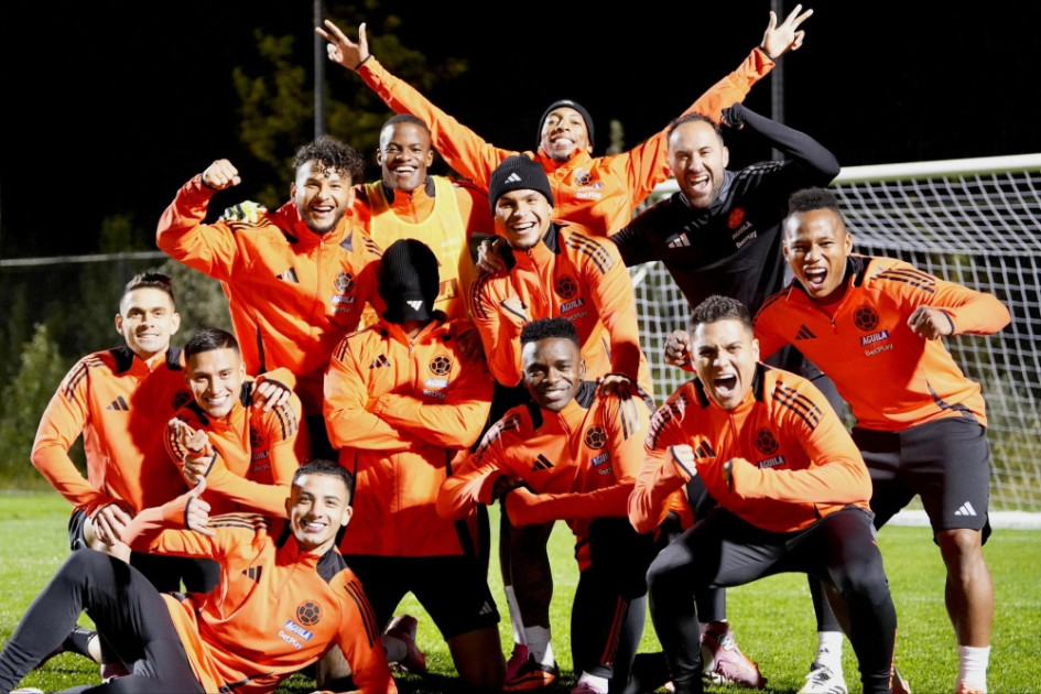 Algunos de los jugadores de la Selección Colombia en la última práctica antes de enfrentar a Canadá.