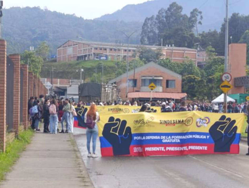 Foto I Cortesía para LA PATRIA  En la mañana de este jueves 16 de octubre del 2025 se llevó a cabo una marcha por la zona de influencia del Sena Caldas en e lsectror de Maltería en Manizales.