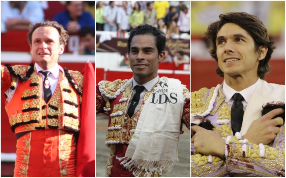 Cormanizales confirmó la presencia de Antonio Ferrera, Luis Bolívar, Sebastián Castella (en la foto, de izq. a der.), Juan Hernández y David Galván para la Temporada Taurina del 2026. Con ellos ya son 14 los toreros anunciados.