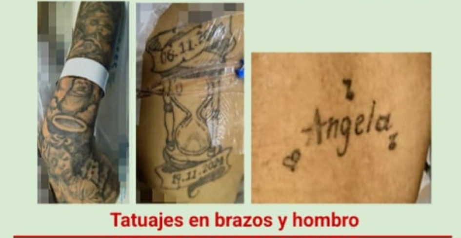 Los tatuajes por los que identificaron al menor.