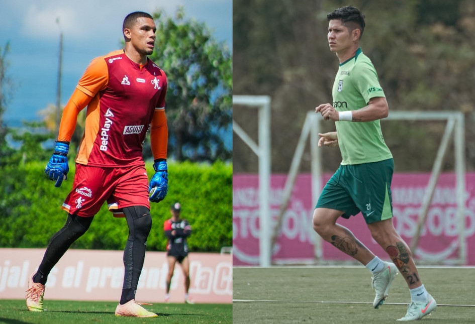 Joel Graterol, portero del América de Cali, y Jorman Campuzano, volante de Atlético Nacional, están listos para la semifinal de ida de la Copa Colombia.