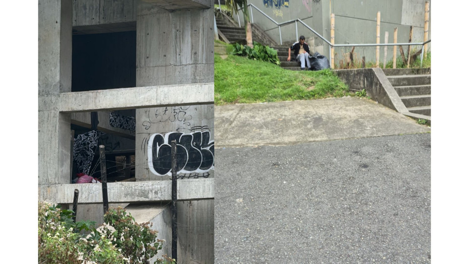 Estos son los cambuches que se ven en la estación. Se ubican en las escalas detrás del Cable aéreo.