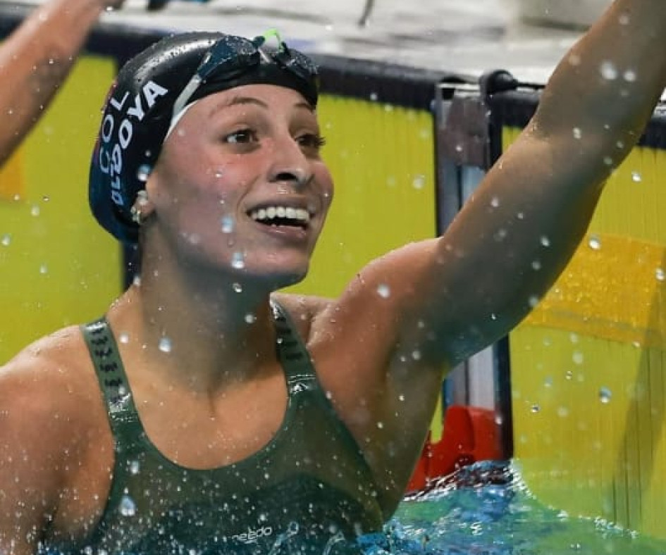 Isabella Bedoya, la nadadora manizaleña que suma tres oros y un bronce en los Juegos Bolivarianos.