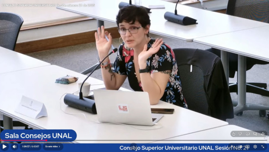 María Alejandra Rojas, una de las dos designadas por el presidente de la República, Gustavo Petro, ante el Consejo Superior de la Universidad Nacional.