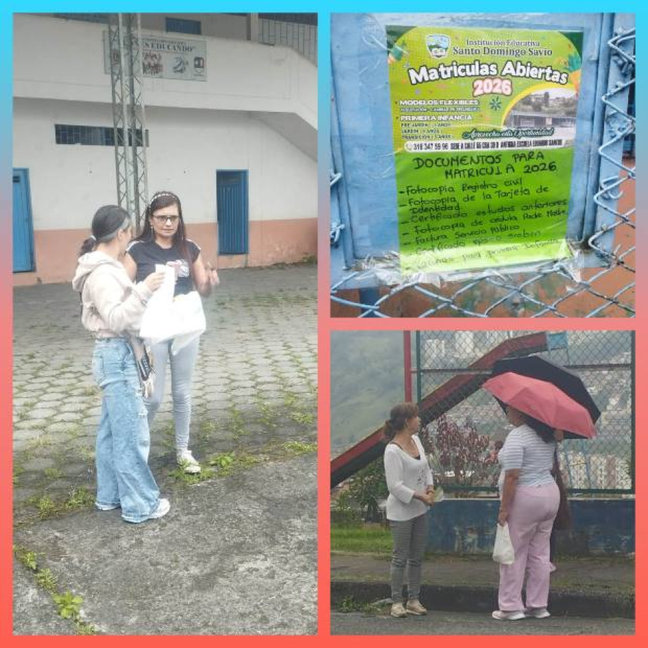 Imágenes I Cortesía para LA PATRIA  Con perifoneo, pancartas y volantes promocionan que en la zona urbana de Manizales reabrirán una escuela para ofertar educación a niños y a jóvenes de varias comunidades.