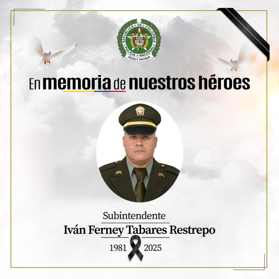 Iván Ferney Tabares Restrepo llevaba 21 años como miembro de la Policía.