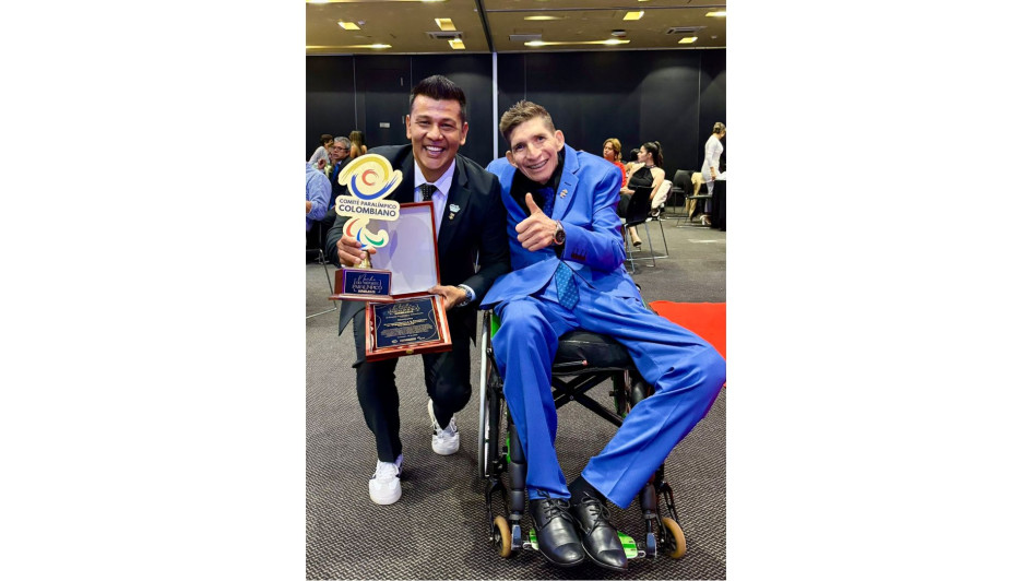 Diego Espino, secretario del Deporte de Manizales y José Aldiver García, presidente del Comité Paralímpico Colombiano. 