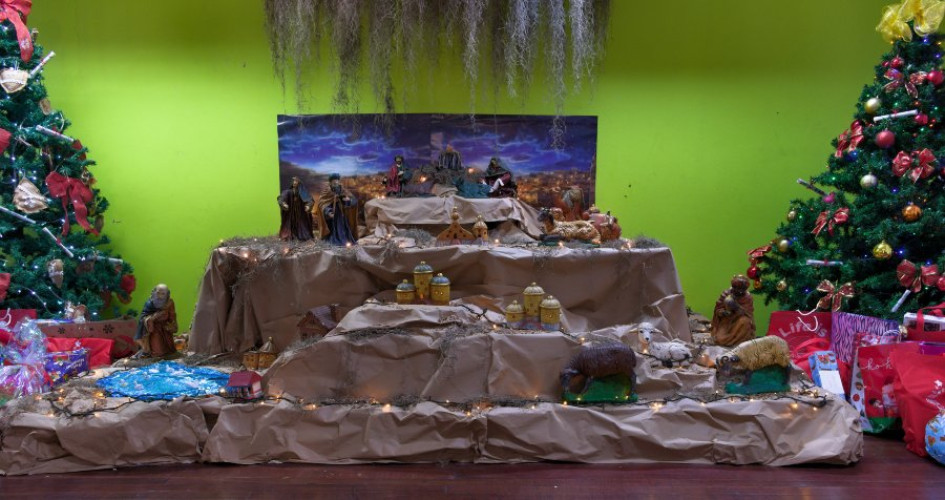 En el programa Cultivarte, de la Fundación Davivienda, en Salamina también armaron el Belén para las novenas.