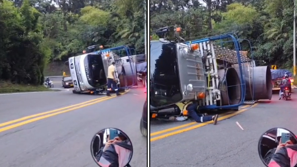 En la vía Manizales-Medellín, en el ascenso al alto de Minas, se registra un accidente de tránsito este jueves (18 de diciembre). Un camión se volcó. 