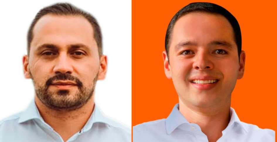 Brayan David Salazar Herrera y Carlos Mario Marín, ambos candidatos a la Cámara de Representantes por Caldas. 