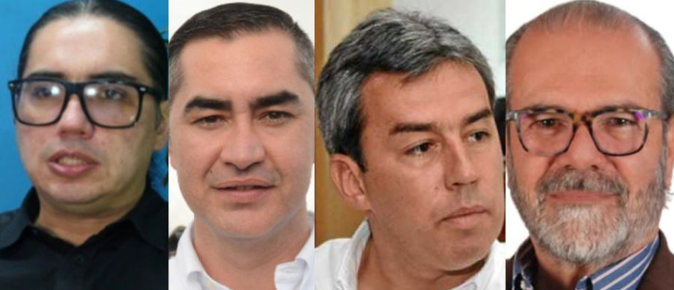 Juan Sebastián Gómez González, coalición Ahora Colombia (Nuevo Liberalismo, Mira y Dignidad & Compromiso); Wílder Íberson Escobar Ortiz, coalición Alianza Social Independiente, Alianza Verde, En Marcha, Partido Demócrata y Colombia Renaciente; Camilo Gaviria Gutiérrez, Partido Centro Democrático; Carlos Felipe Mejía Mejía, Movimiento Salvación Nacional. 