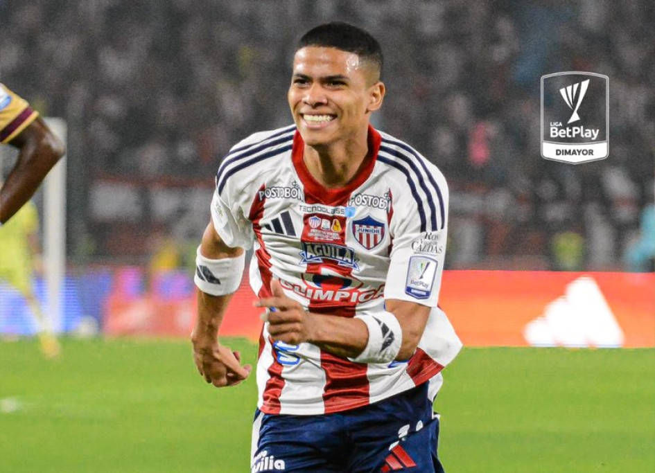 José Enamorado, la figura en la goleada del Junior de Barranquilla ante el Deportes Tolima en la final de la Liga BetPlay II. El martes es la revancha en Ibagué.