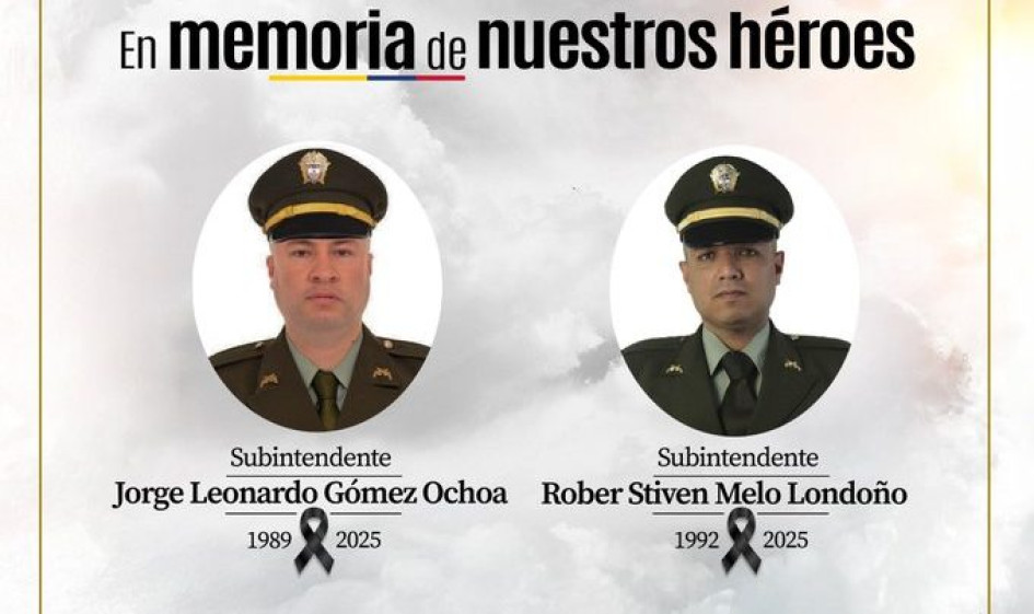 oto|Policía |  LA PATRIA  Los policías Jorge Leandro Gómez Ochoa y Rober Stiven Melo Londoño fueron asesinados en la madrugada de este martes (16 de diciembre), en Cali, en un atentado con explosivos.