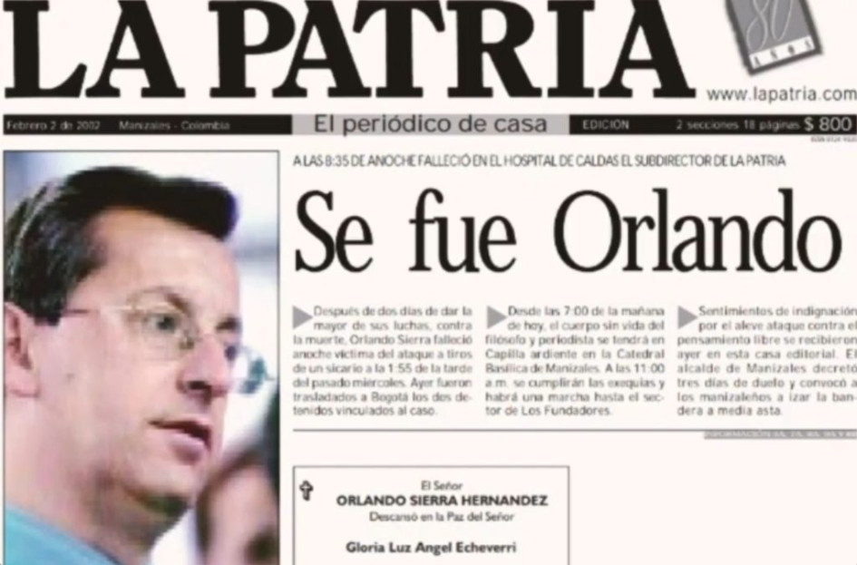 Se cumplen 24 años del asesinato de Orlando Sierra Hernández, subdirector de LA PATRIA. Conozca su perfil y la historia del crimen que se convirtió en símbolo de la lucha por la libertad de prensa en Colombia.