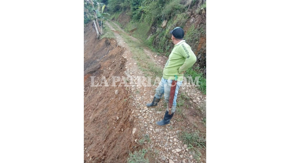 Varios derrumbes ocasionados por las fuertes lluvias recientes causaron la pérdida de banca en una vereda del Occidente de Caldas. La comunidad intervendría la vía.