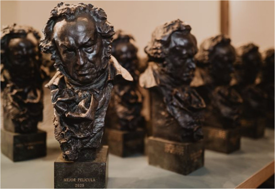 La producción audiovisual que resulte ganadora recibirá la estatuilla de Francisco José de Goya, pintor español exaltado por sus obras que abarcan la pintura, el muralismo, el grabado y el dibujo. 