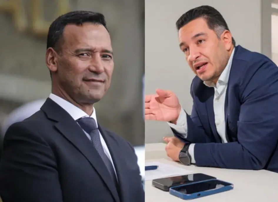 Pedro Sánchez, ministro de Defensa, y Andrés Idárraga, ministro (e) de Justicia.