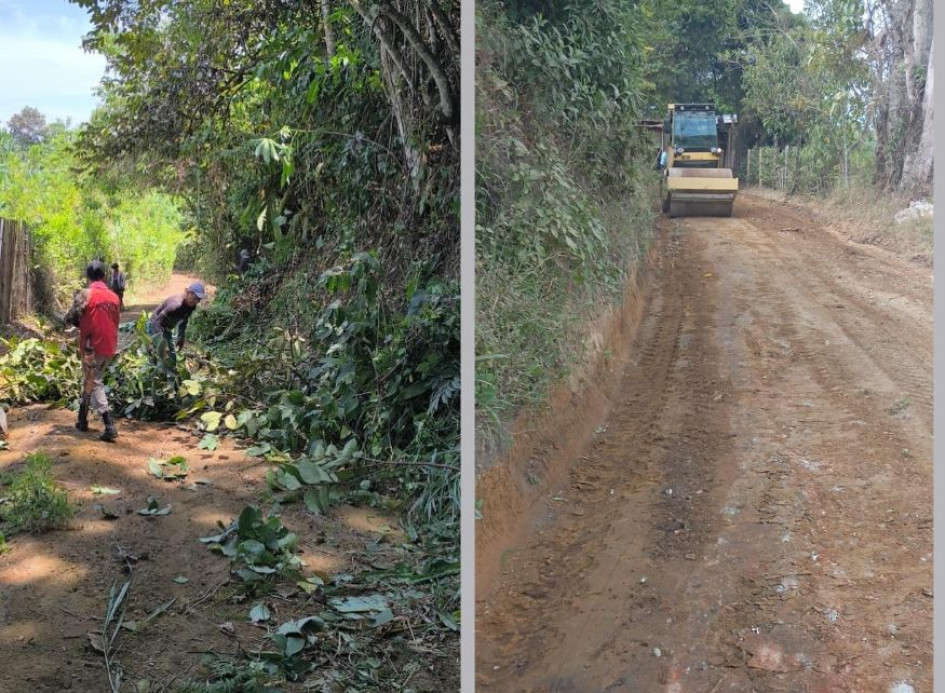 Placa huella en la vereda Llanadas avanza con apoyo comunitario y administración municipal.