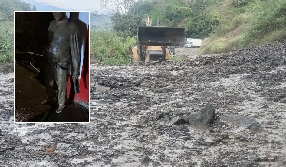 Buenavista, punto crítico de la vía Manzanares-Petaqueros, tuvo en la noche de este domingo un derrumbe "de gran magnitud" en el que un motociclista se salvó de quedar atrapado.