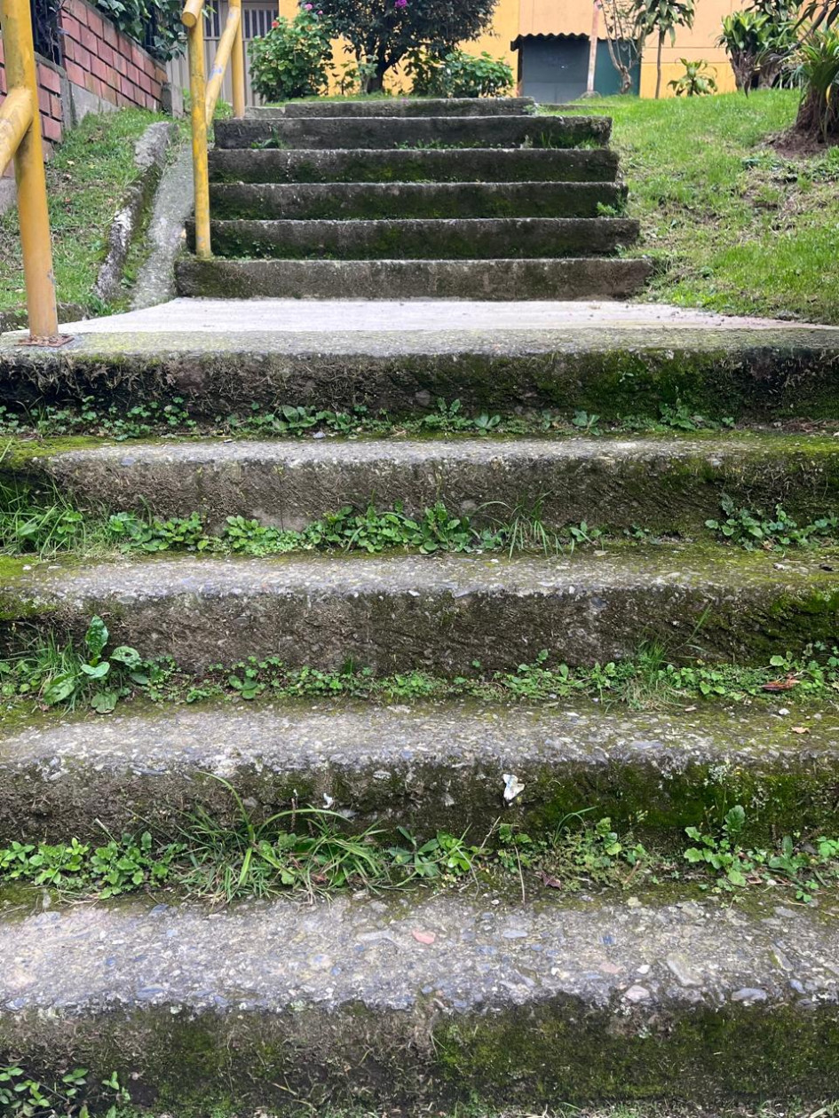 Mal estado de escalas Aquilino Villegas