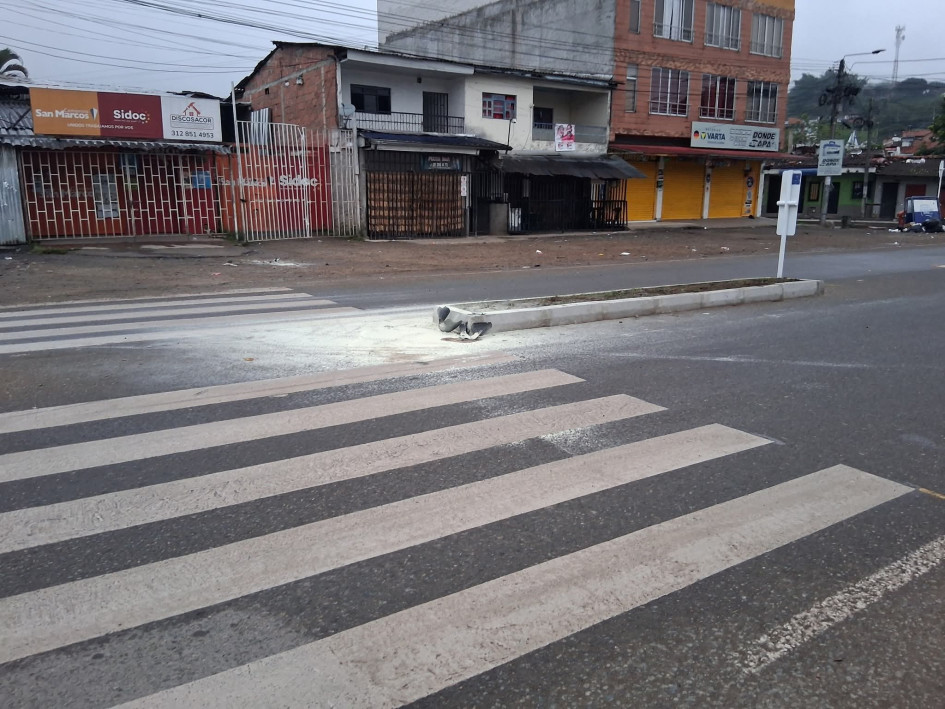Este es el sitio donde ocurrió el accidente. Foto de Bomberos