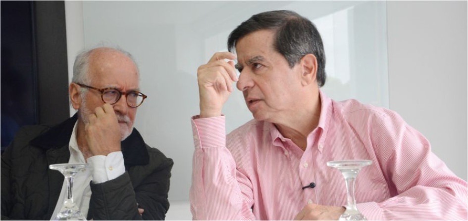 Guido Echeverri Piedrahíta, senador de Caldas por el Partido En Marcha, junto a Juan Fernando Cristo, precandidato presidencial por el Partido En Marcha.