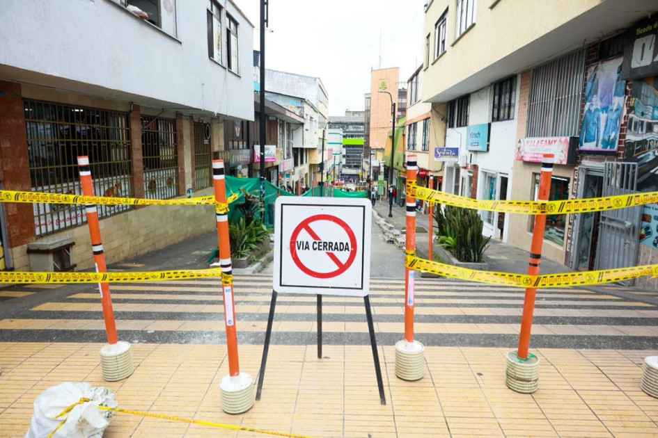 Cuatro puntos del centro de una capital del Eje Cafetero tendrán cierres viales por obras de peatonalización y semipeatonalización.