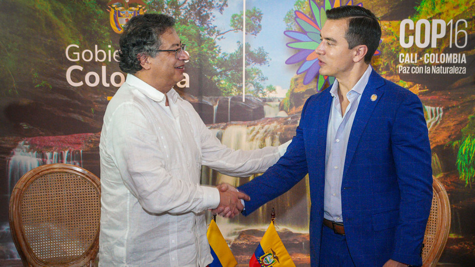 Gustavo Petro y Daniel Noboa, presidentes de Colombia y Ecuador.