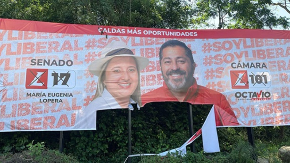 Vandalismo en vallas Foto | Tomada del Facebook de Octavio Cardona | LA PATRIA