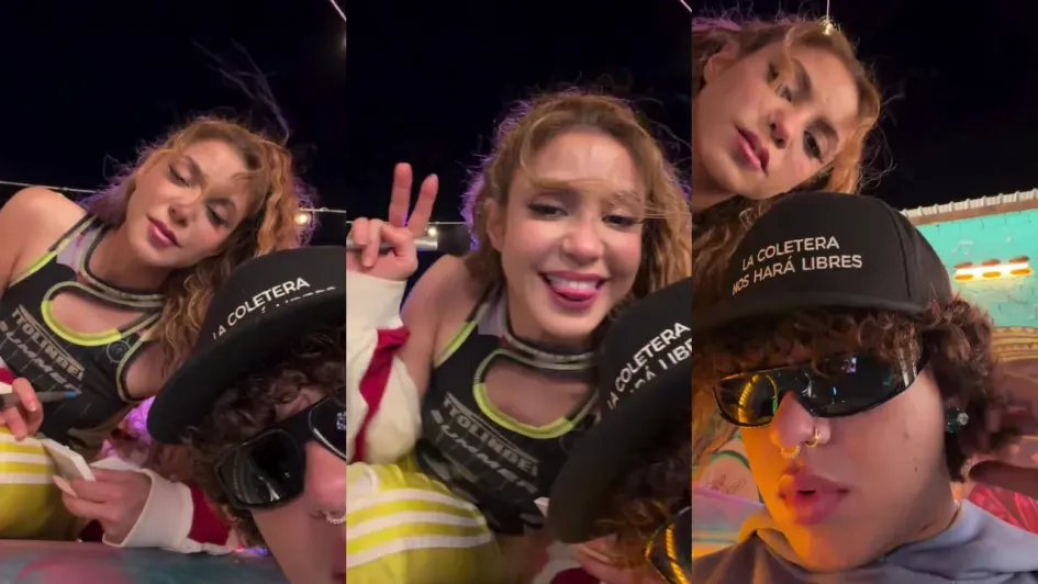  Shakira y Beéle en el rodaje del video musical.