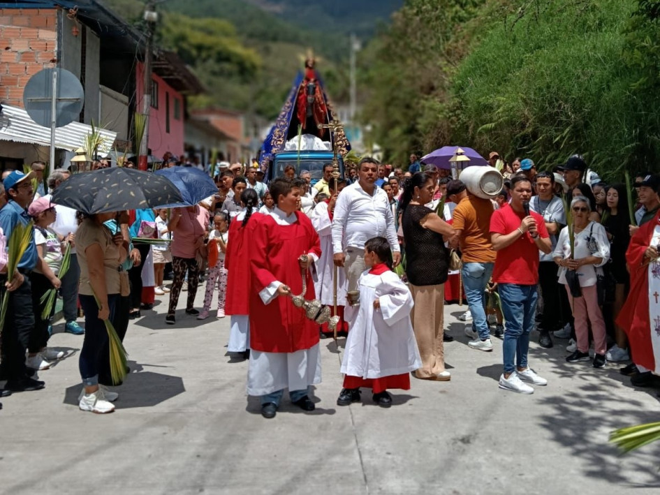 Oriente de Caldas: procesión de Semana Santa empezó con una bendición y cerró con eucaristía en este municipio