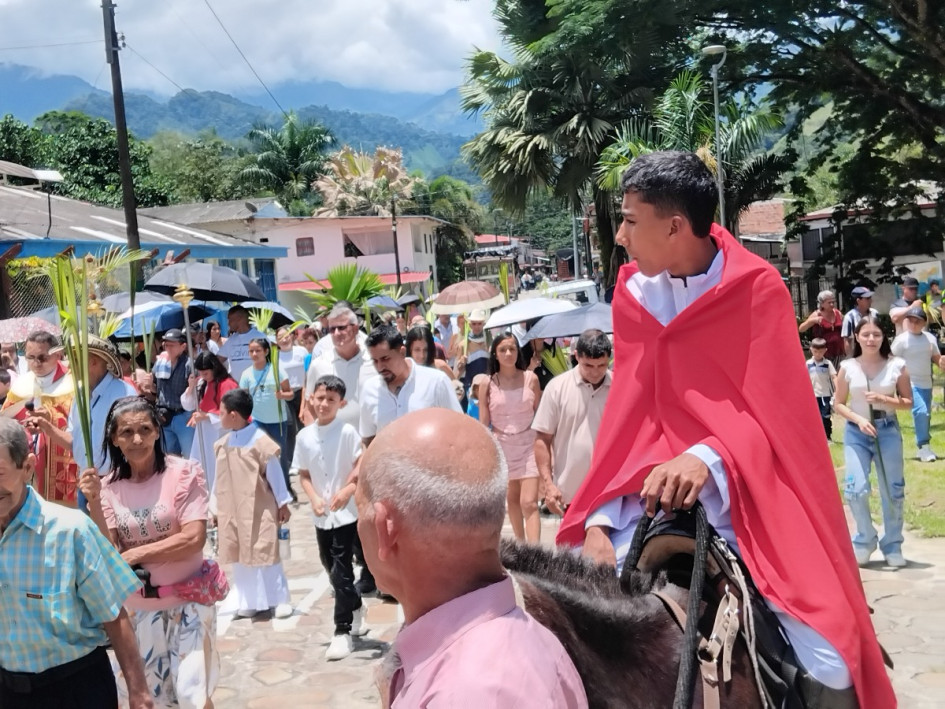 Pueblo Nuevo (Pensilvania, Caldas) vivió este domingo (29 de marzo) la pasión de Cristo, donde se recuerda la entrada triunfal de Jesús a Jerusalén.