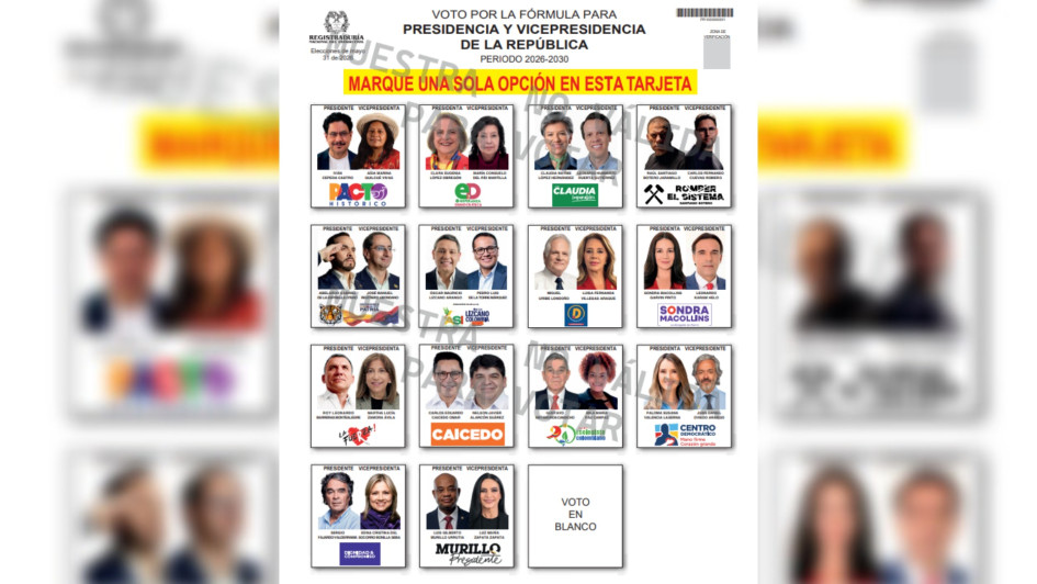 El tarjetón consta de 14 fórmulas a la Presidencia y la opción de voto en blanco. La primera vuelta está programada para el 31 de mayo.