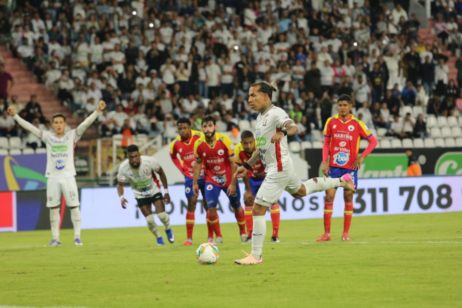 Dayro Moreno anotó el cuarto gol del Once Caldas en la victoria 4-2 sobre el Deportivo Pasto, por la undécima fecha de la Liga Betplay.