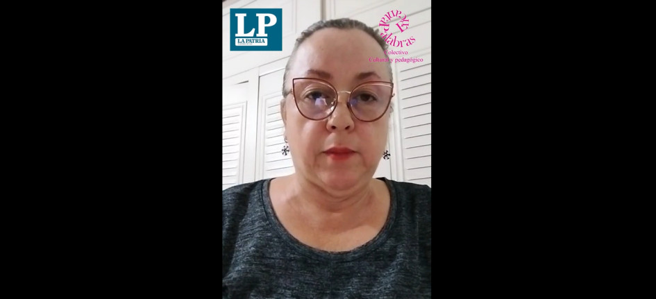 La quindiana y madre buscadora, Lucena Góngora Carvajal lee su poema sobre la búsqueda y el Río Cauca.