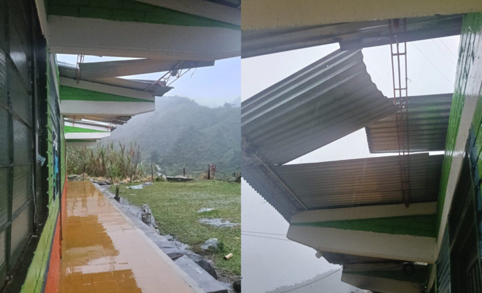 En la noche del viernes la escuela de la vereda Samaria perteneciente a la I.E. Pablo VI se destechó. L