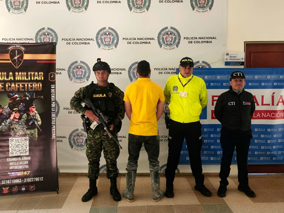 La captura se realizó en zona rural de Montenegro y el señalado fue enviado a prisión mientras avanza el proceso judicial.