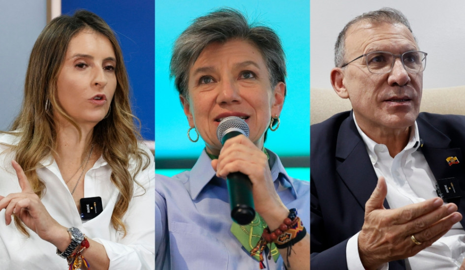 Paloma Valencia, Centro Democrático; Claudia López, movimiento Imparables, y Roy Barreras, Frente Amplio Unitario, los tres ganadores de las consultas presidenciales de este domingo en Colombia.