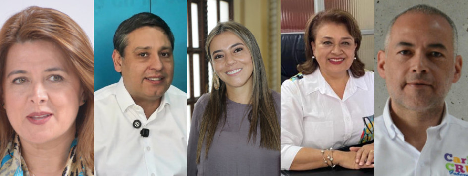 Juana Carolina Londoño, Mauricio Lizcano, Karen Suárez, Constanza Montoya y Carlos Cruz.