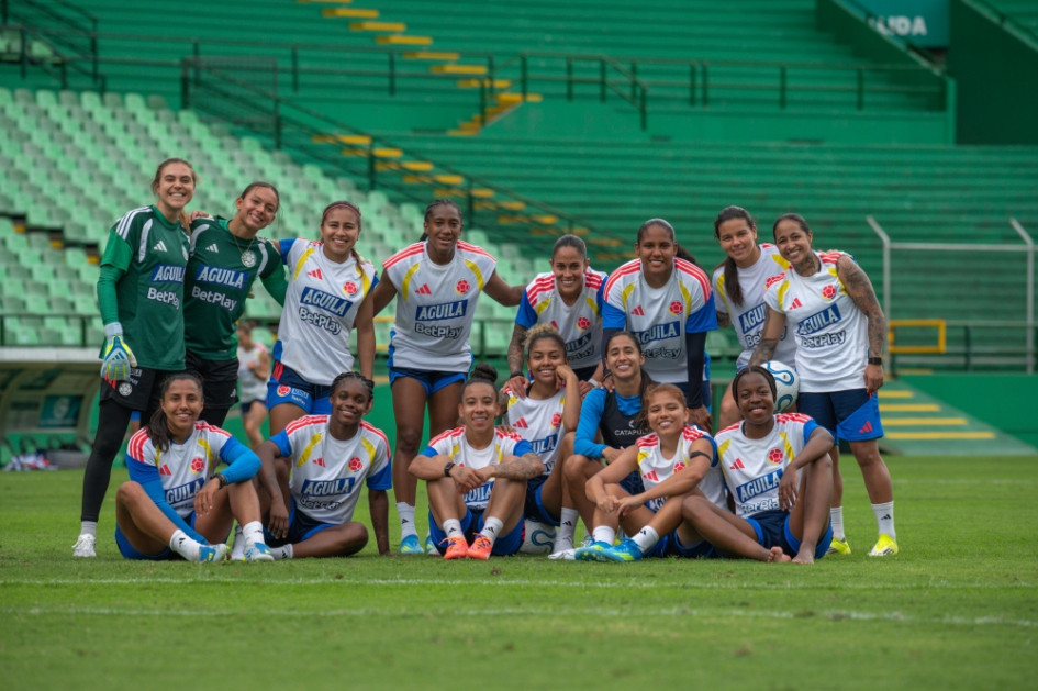 Entrenamiento de la Selección Colombia Femenina en el estadio Palmaseca del Deportivo Cali. La Tricolor se prepara para enfretar a Venezuela en la quinta fecha de la Liga de Naciones de la Conmebol.