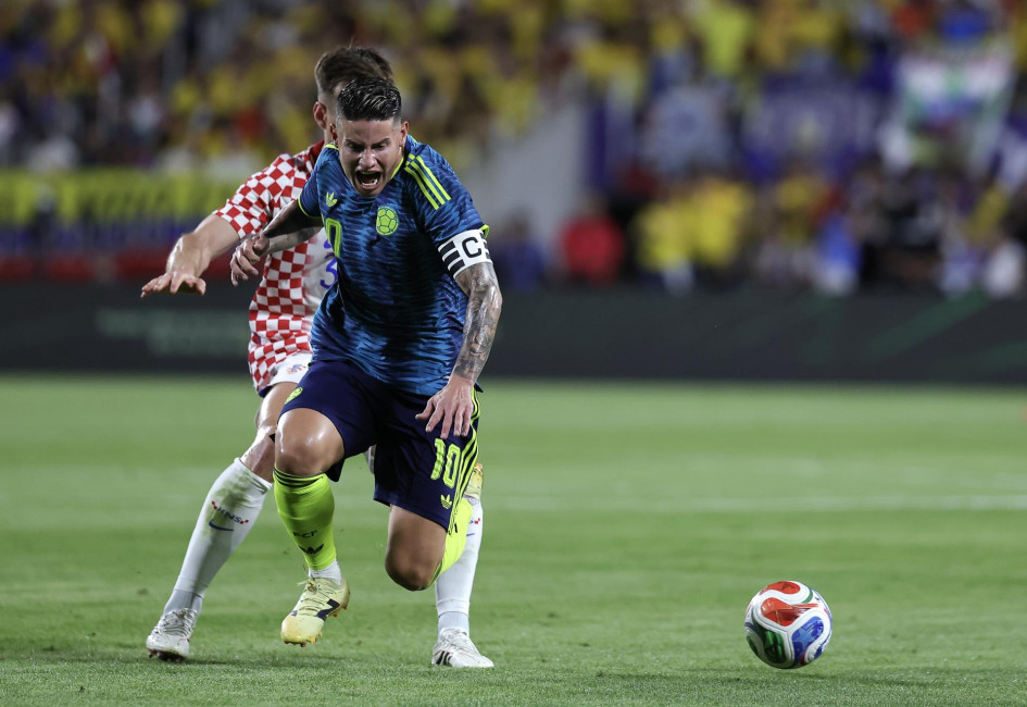 James Rodríguez en el primero de los dos partidos amistosos que disputó la Selección Colombia en Estados Unidos. Aquí, contra Croacia.