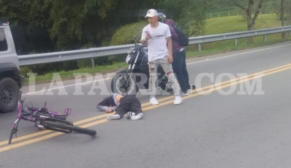 Dos menores de edad resultaron lesionados en este accidente en la vía Manizales-Medellín