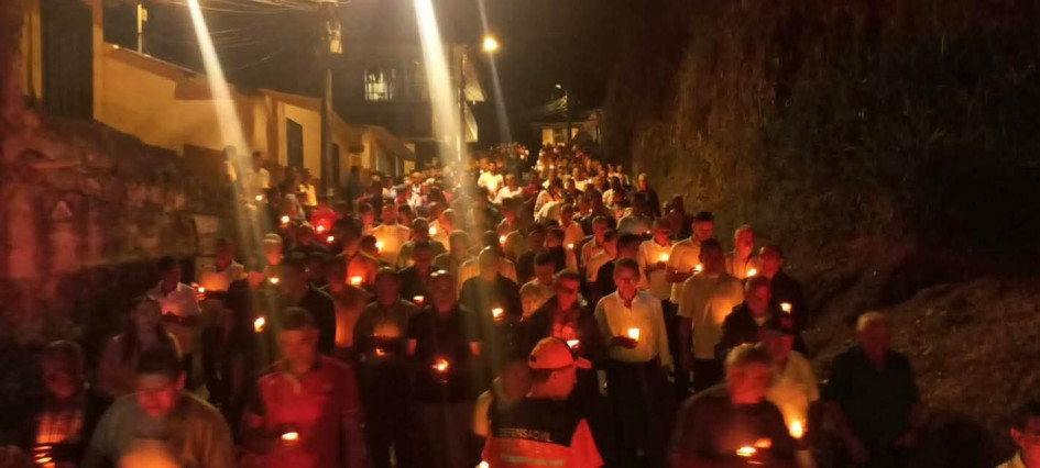 Nutrido acompañamiento en la Procesión del Prendimiento en Pácora.