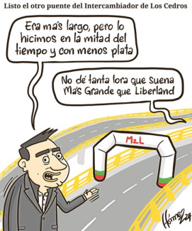 Caricatura 24 de diciembre del 2024: Listo el otro puente del intercambiador vial de Los Cedros, en Manizales