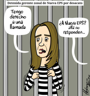 Caricatura 18 de diciembre del 2024: Detenida gerente zonal de Nueva EPS en Caldas por desacato