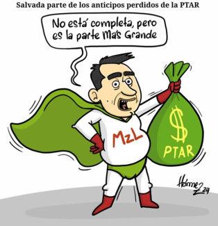 Caricatura 27 de diciembre del 2024: Salvada parte de los anticipos perdidos de la PTAR Los Cámbulos en Manizales