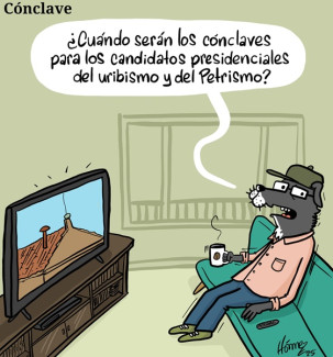 Caricatura 5 de mayo del 2025: Cónclave, ¿para cuándo los del uribismo y el petrismo?