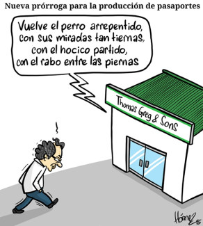 Caricatura 26 de junio del 2025: Nueva prórroga para la producción de pasaportes