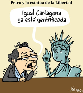 Caricatura 17 de julio del 2025: Petro y la estatua de la Libertad