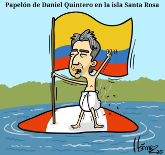 Caricatura 13 de agosto del 2025: Papelón de Daniel Quintero en la isla Santa Rosa